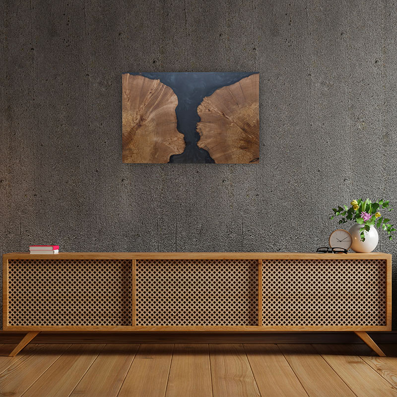 designový obraz z topolového dřeva